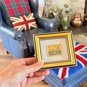 Vintage Tower of London picture made in Italy 23 Kt Gold leaf